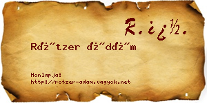 Rötzer Ádám névjegykártya